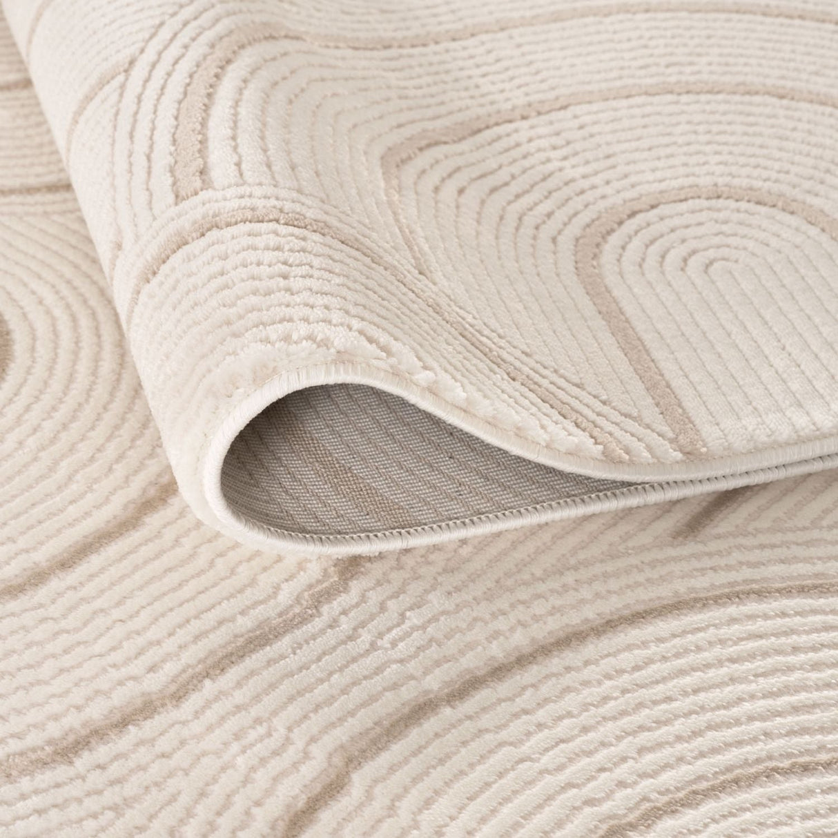 The Rugs Carmel Cream-Beige Geometric Rug 6070