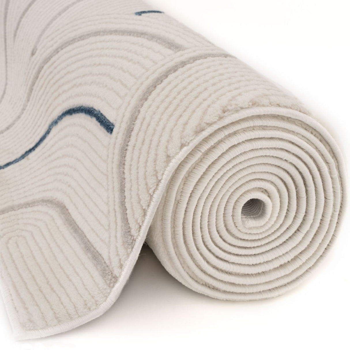 Carmel Cream‑Blue Geometric Indoor Floor Rug 6070 | The Rugs
