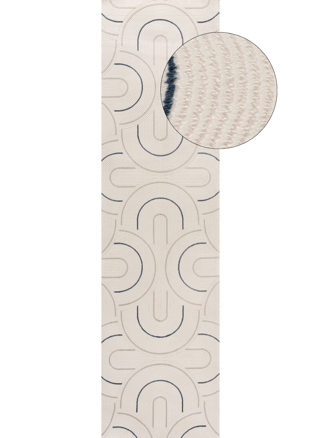 Carmel Cream‑Blue Geometric Indoor Floor Rug 6070 | The Rugs