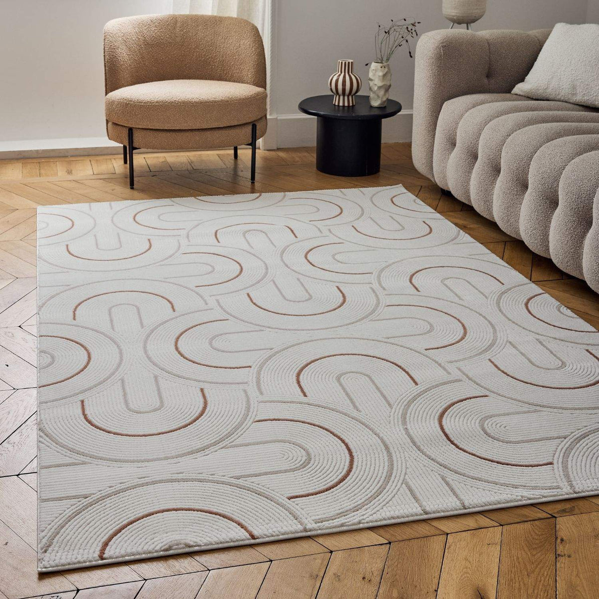 The Rugs Carmel Cream-Terra Geometric Rug 6070