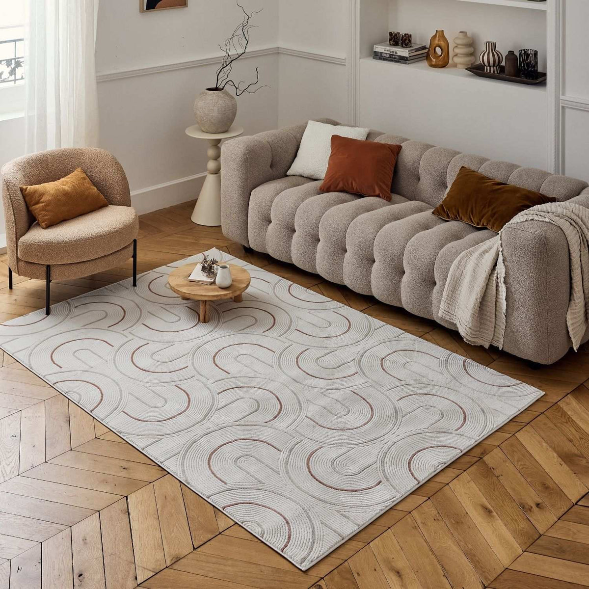 The Rugs Carmel Cream-Terra Geometric Rug 6070