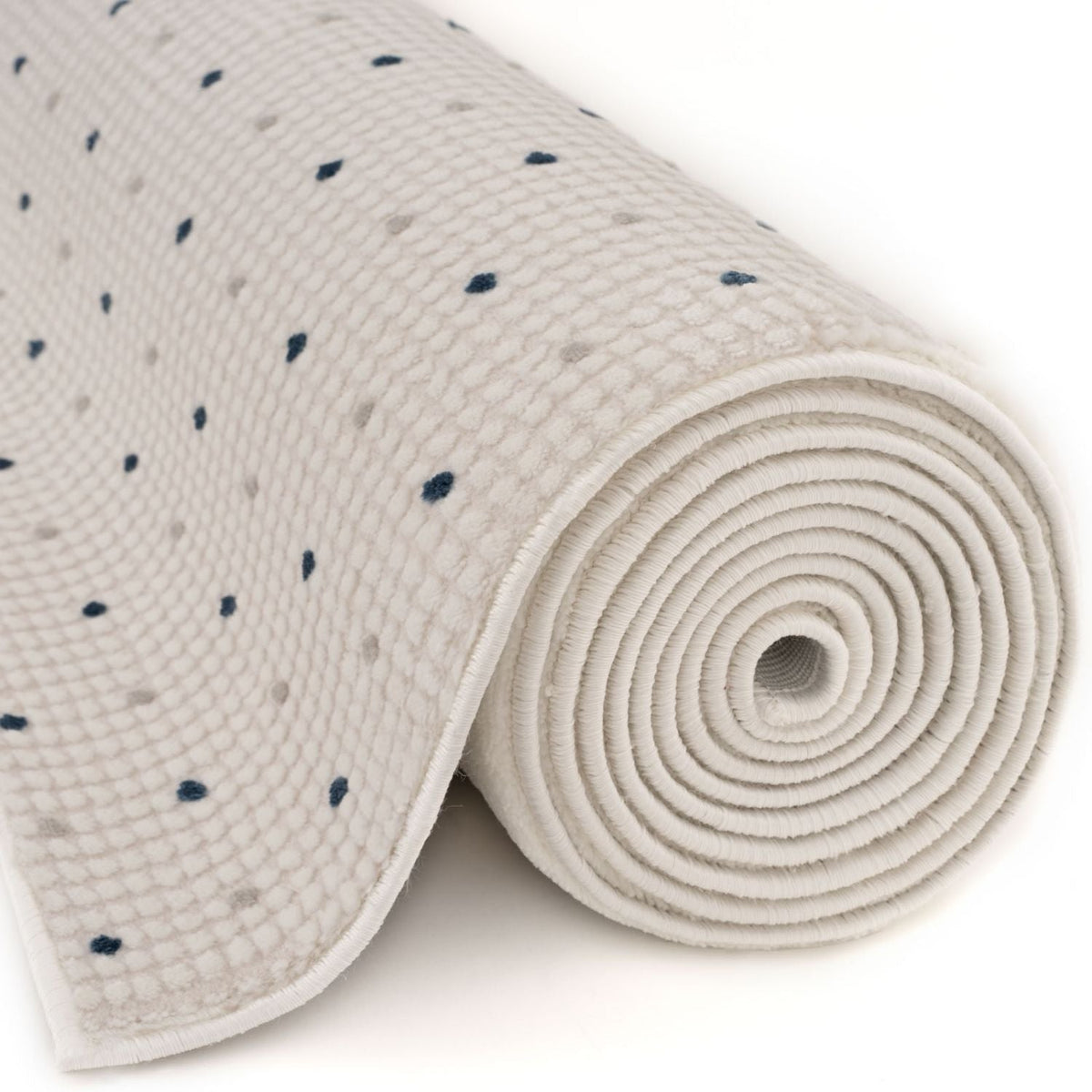 Carmel Cream‑Blue Dots Soft Indoor Floor Rug