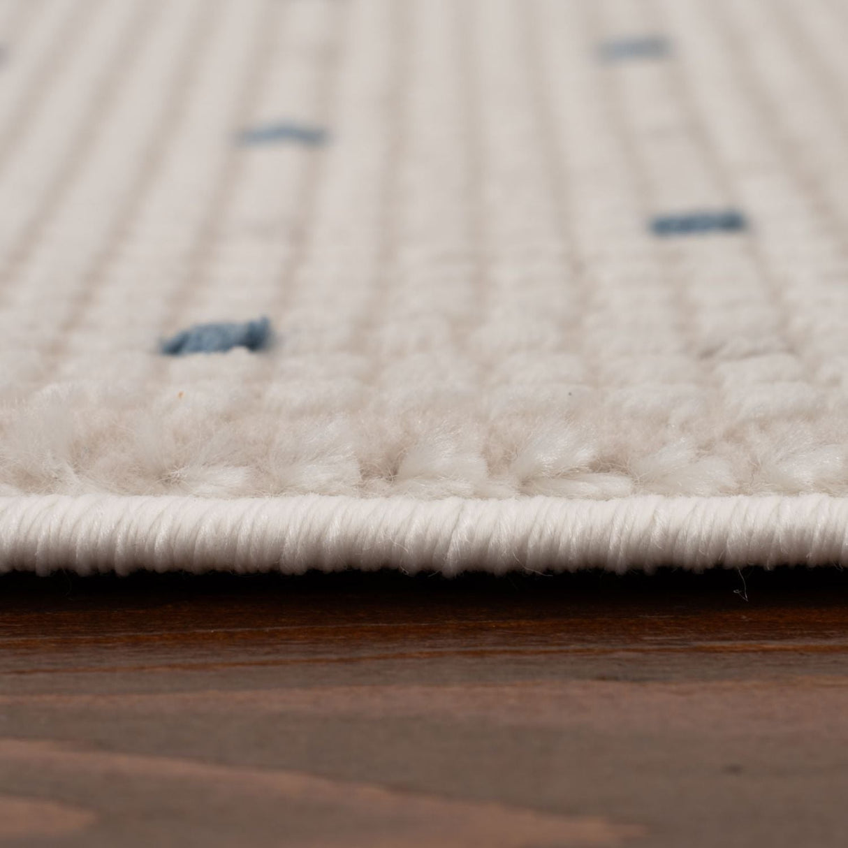 Carmel Cream‑Blue Dots Soft Indoor Floor Rug
