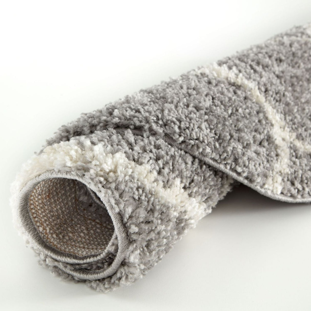 Moroccan Grey Shaggy Rug 610 by The Rugs