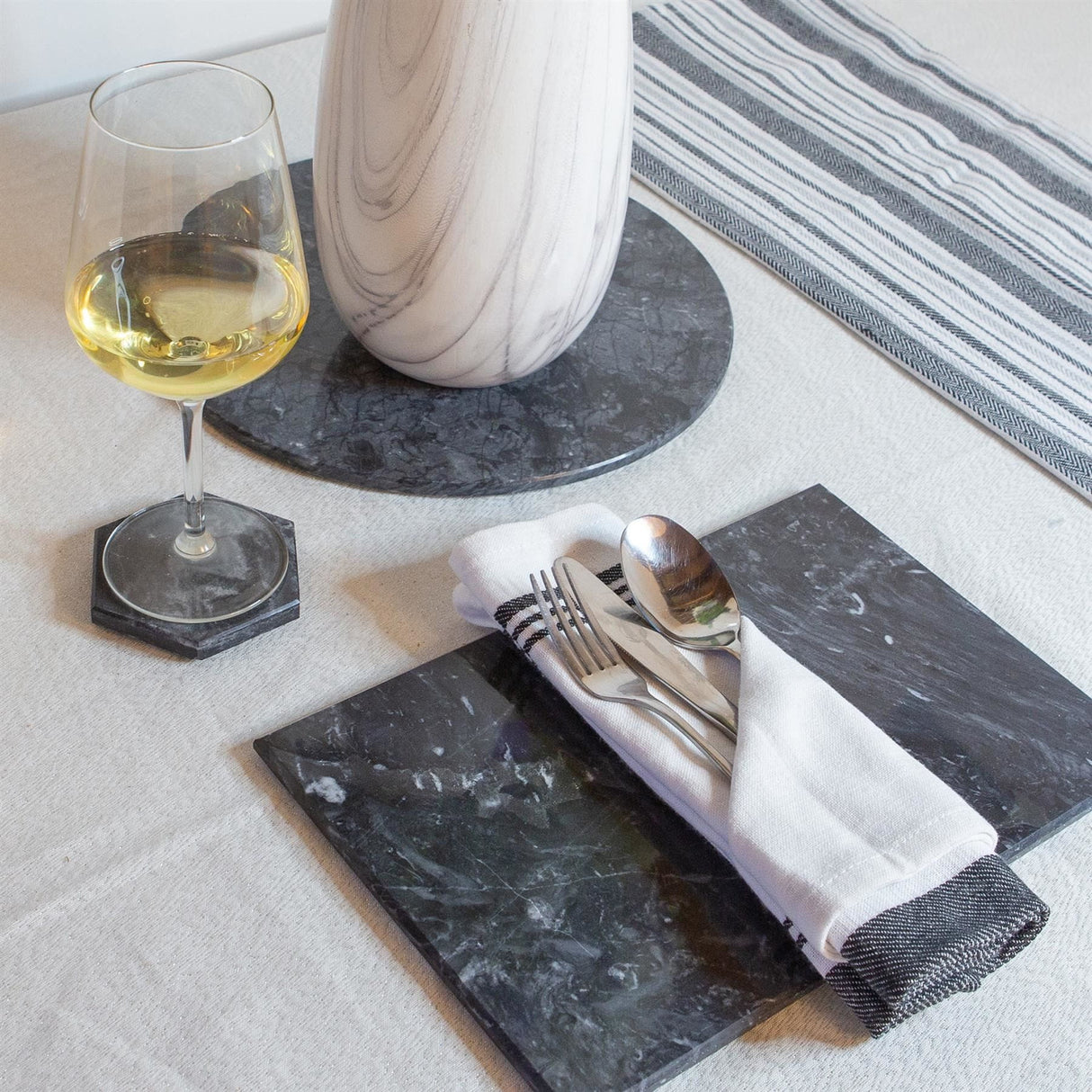 Rinkit Rectangle Marble Placemats Pack of Six - 30cm x 20cm