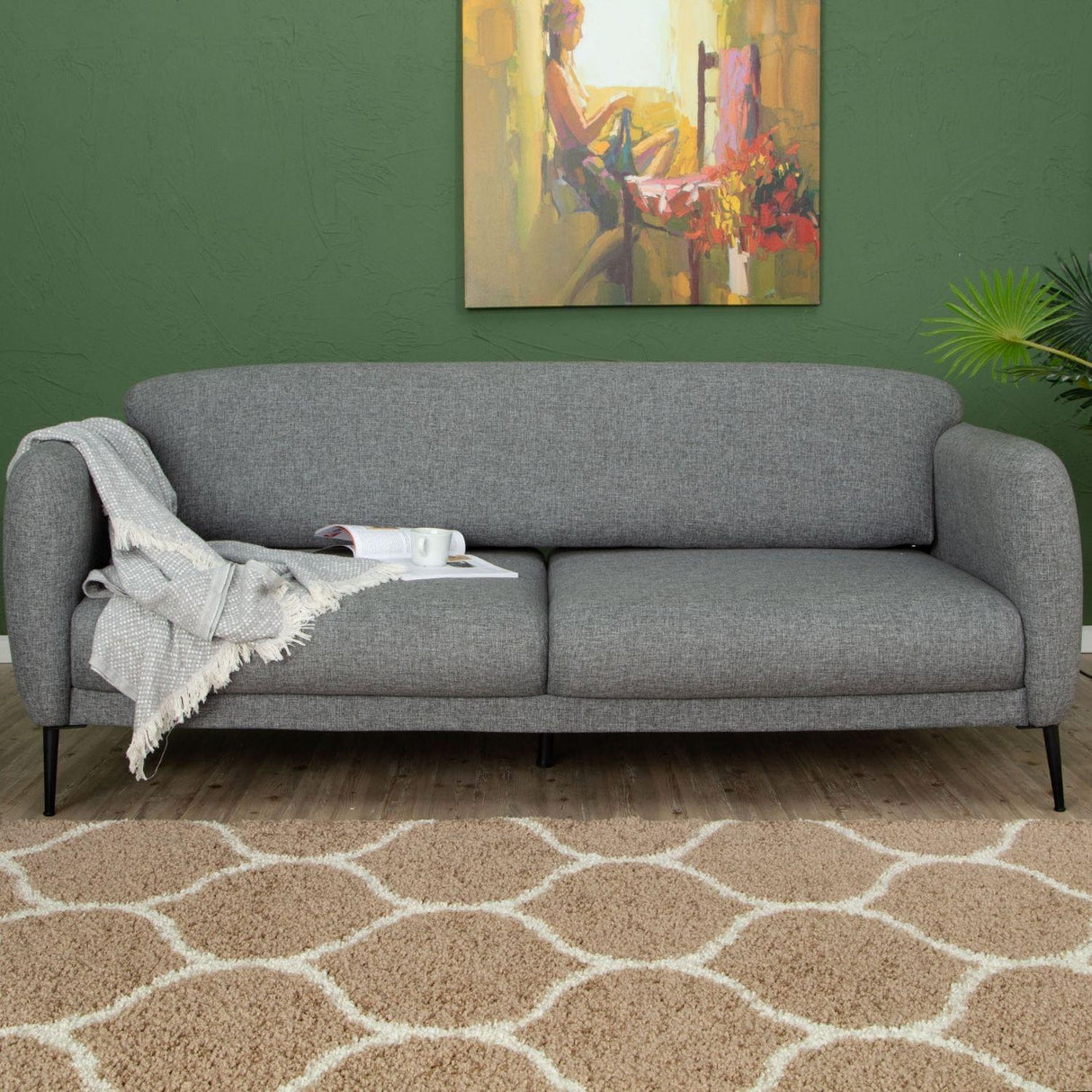 Moroccan Beige Shaggy Rug | 620