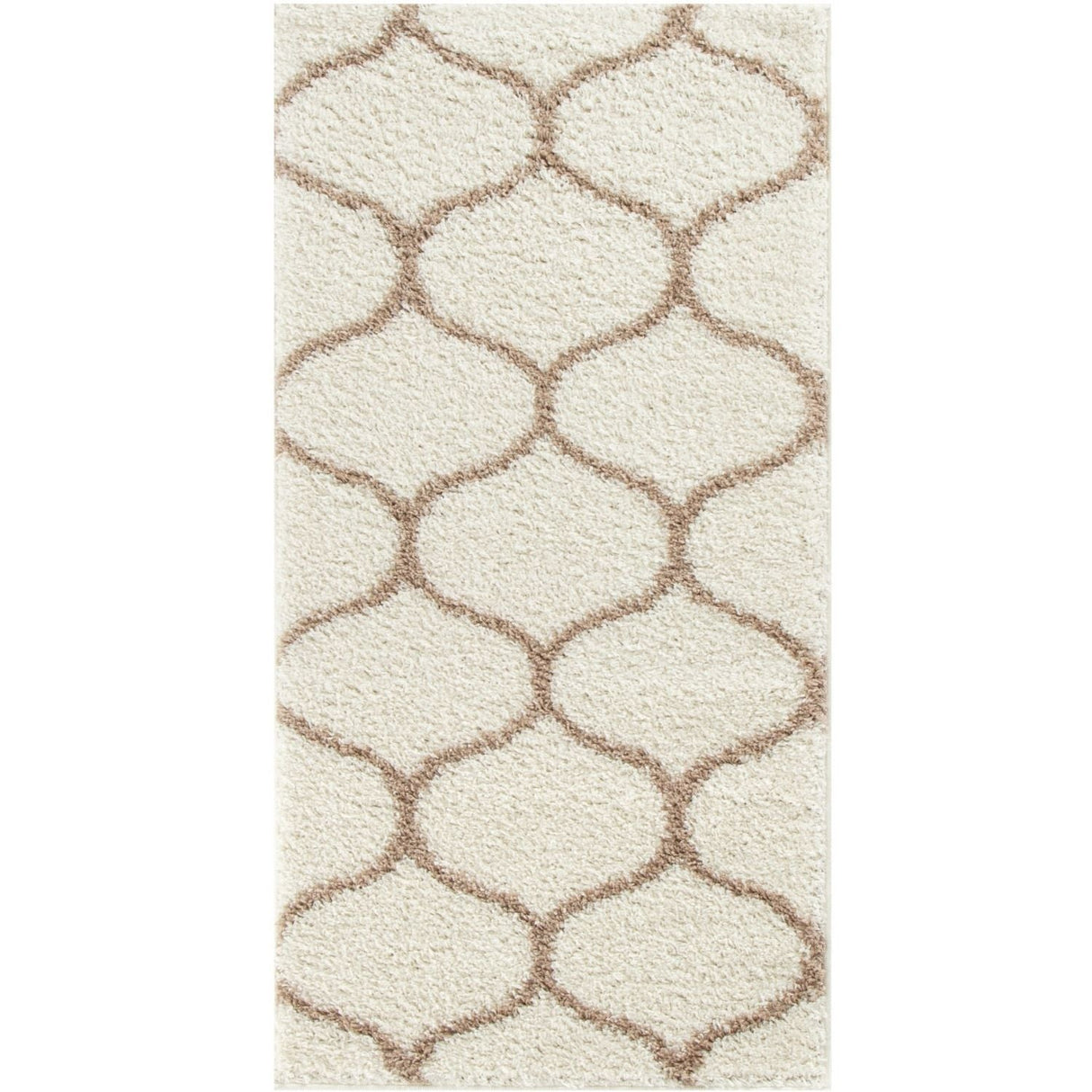 Moroccan Ivory Shaggy Rug 630 by The Rugs