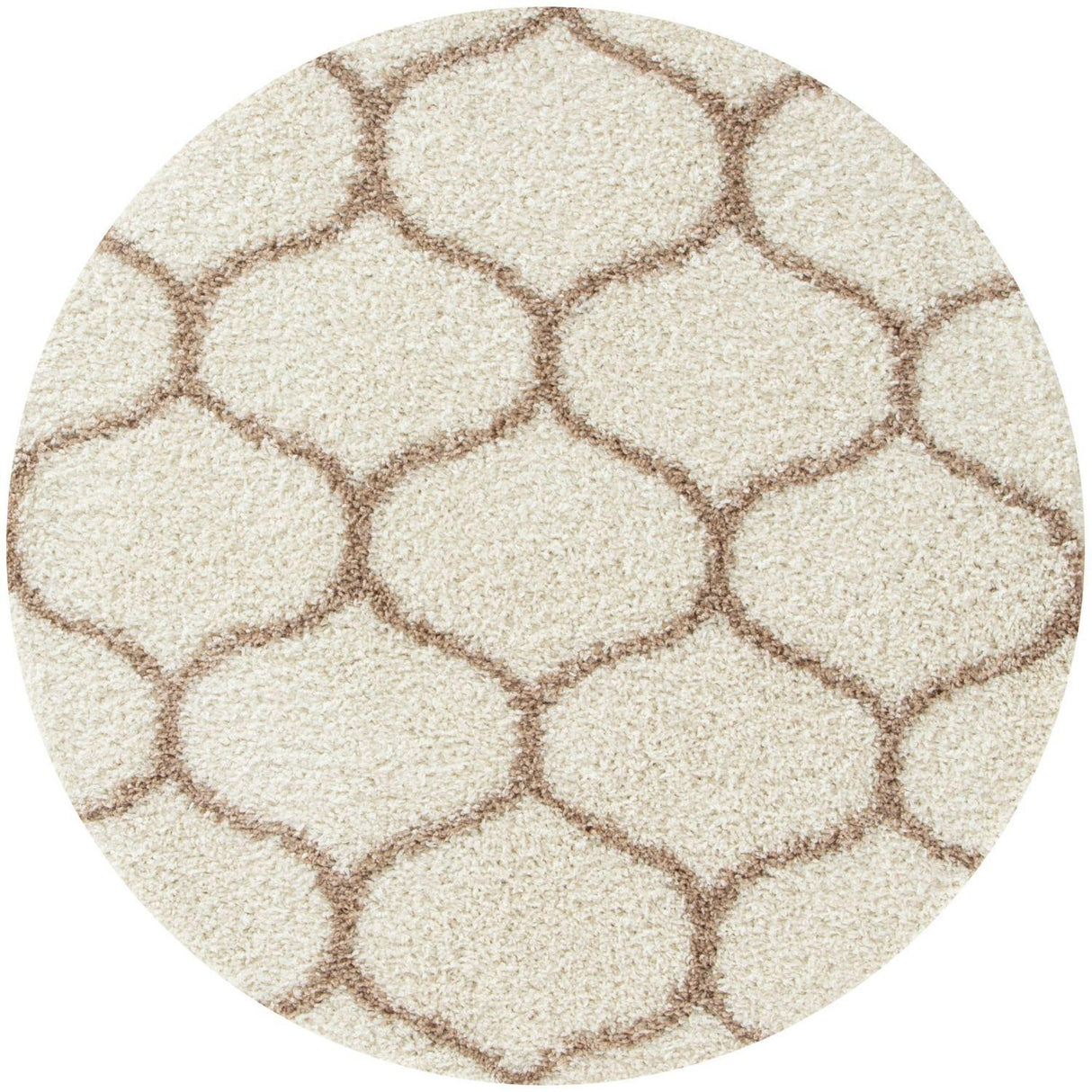 Moroccan Ivory Shaggy Rug 630 by The Rugs