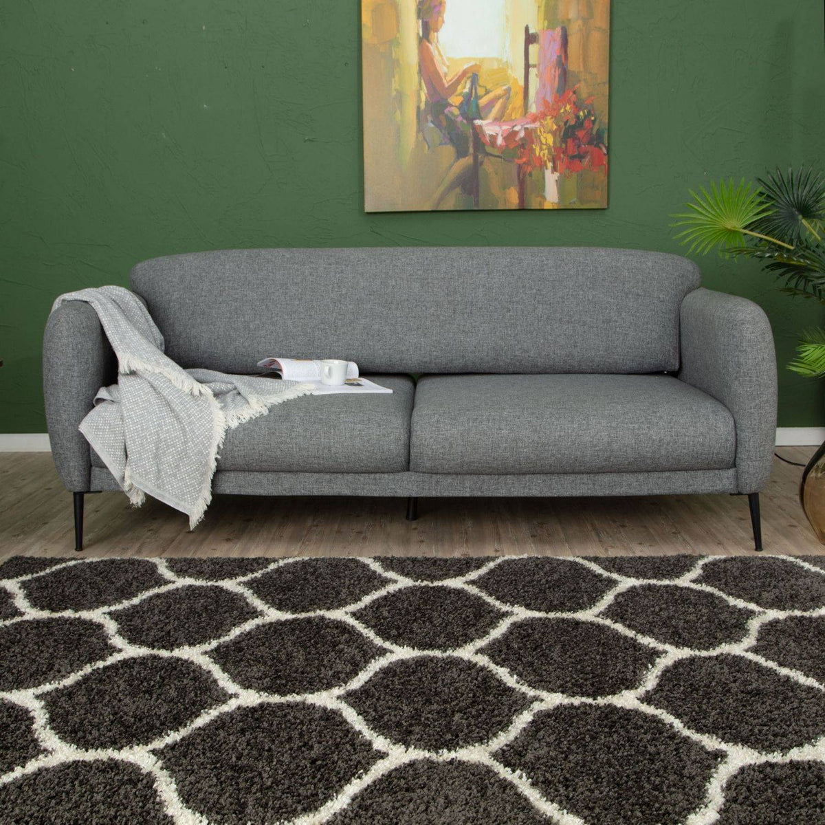 The Rugs - Moroccan Dark Grey Shaggy Rug | 640