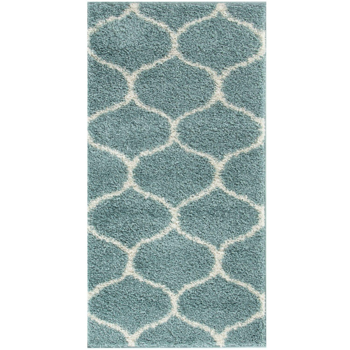 The Rugs Moroccan Duck Egg Blue Shaggy Rug 650