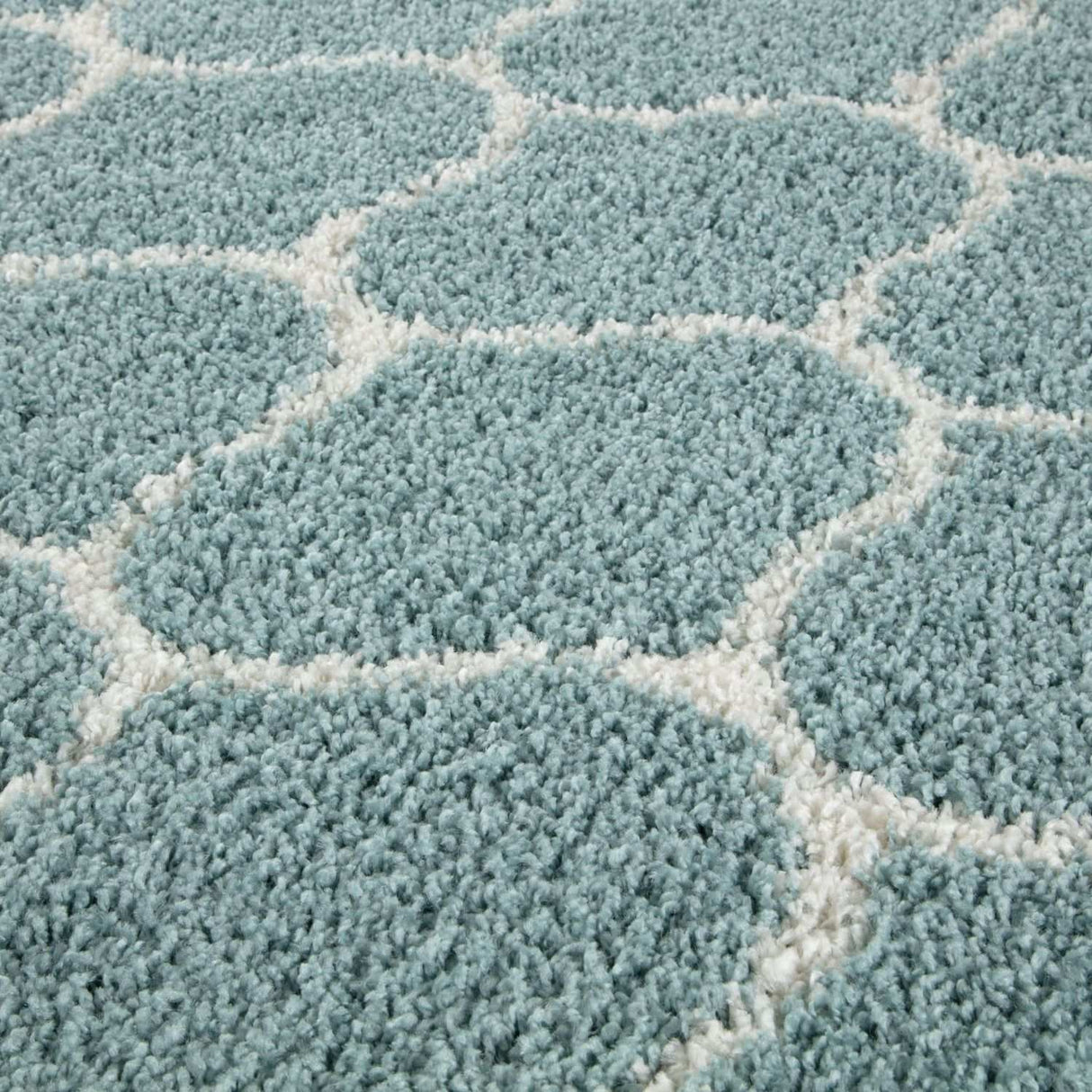 The Rugs Moroccan Duck Egg Blue Shaggy Rug 650