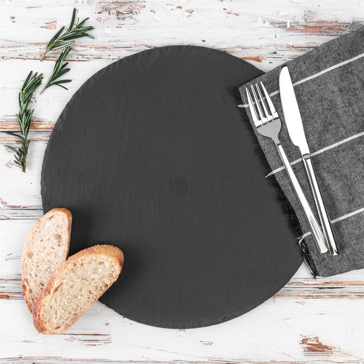 Rinkit Round Slate Placemats Pack of 6 - 33cm