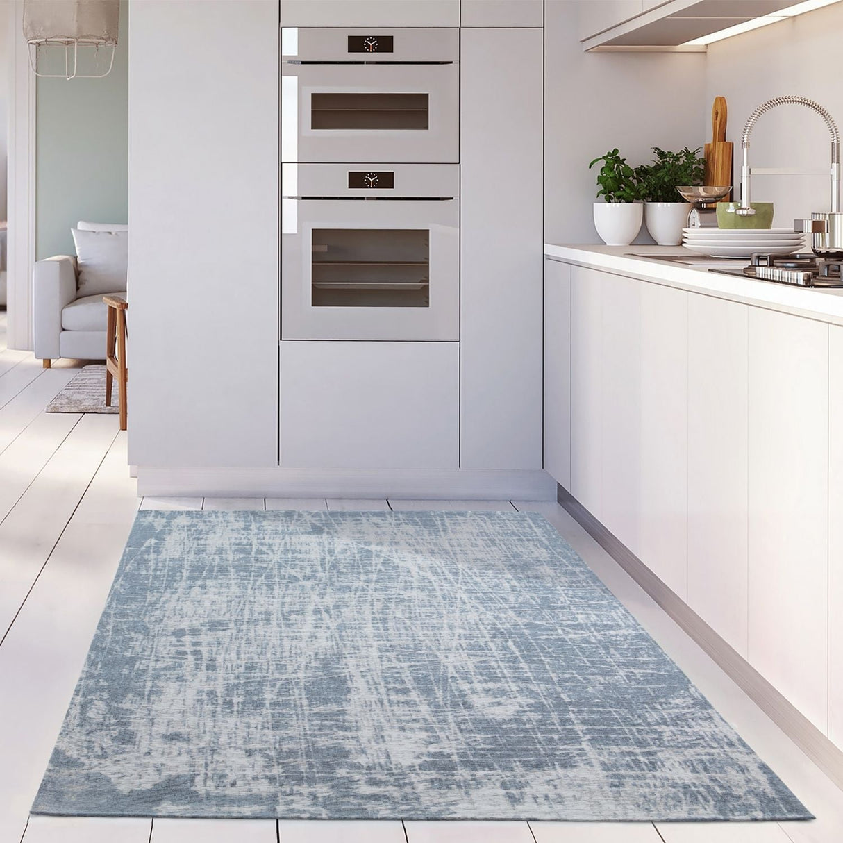 Washable Blue Rug Carina 6923 | Easy-Care | The Rugs