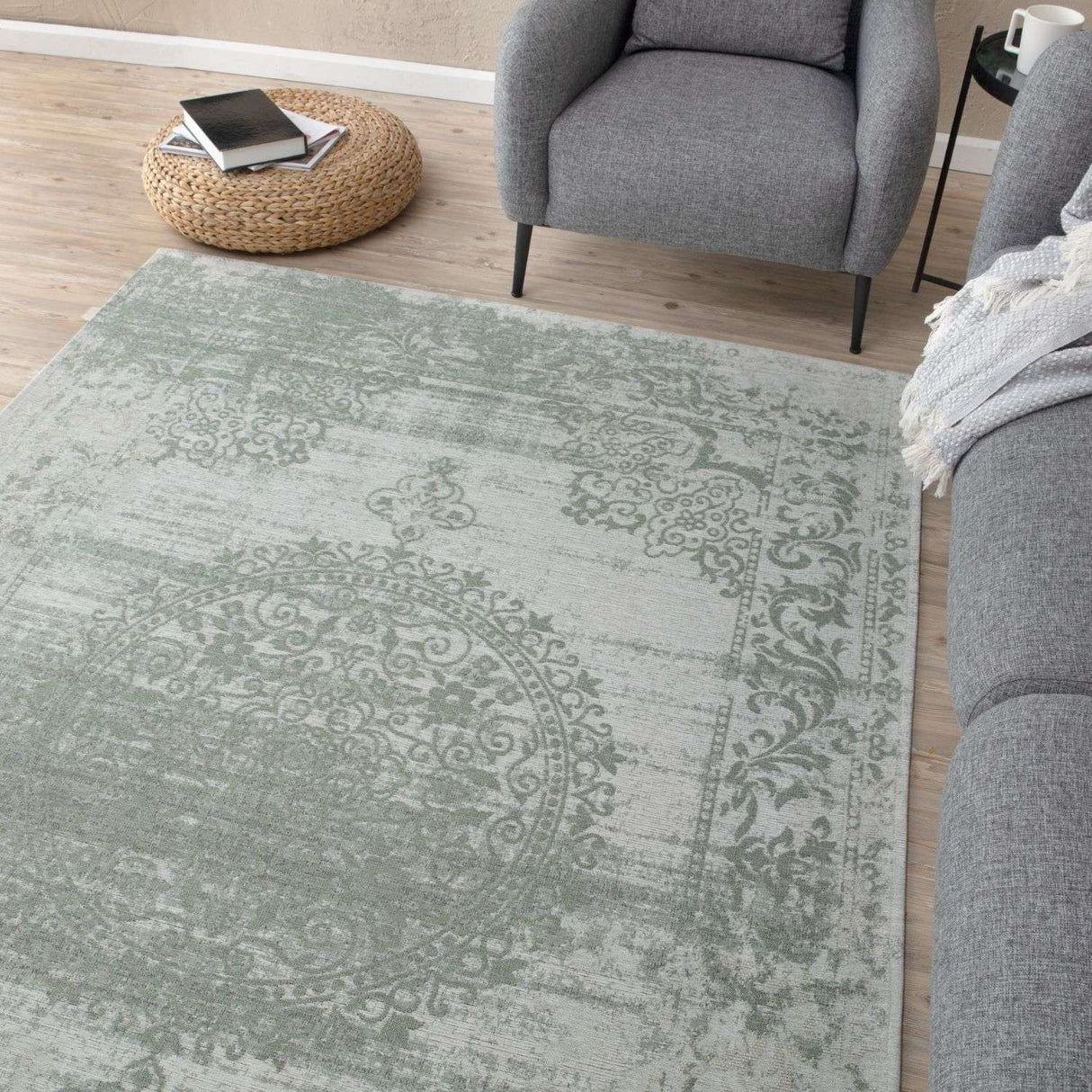 The Rugs Washable Carina Green 6944 Rug