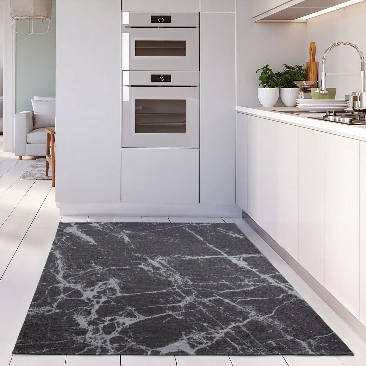 The Rugs Washable Rug Carina Dark Grey 6952D