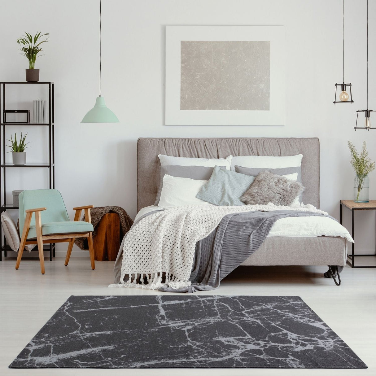 The Rugs Washable Rug Carina Dark Grey 6952D