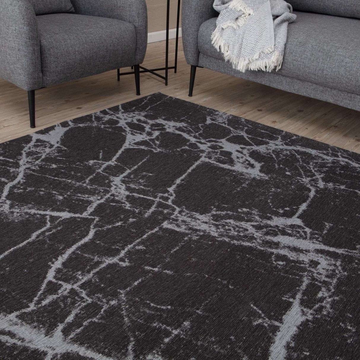 The Rugs Washable Rug Carina Dark Grey 6952D
