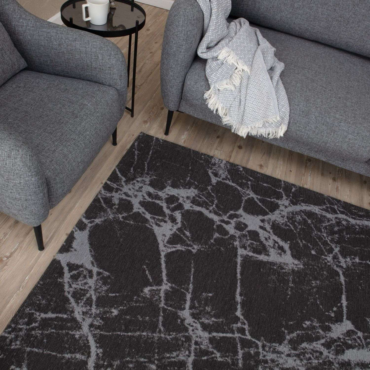 The Rugs Washable Rug Carina Dark Grey 6952D