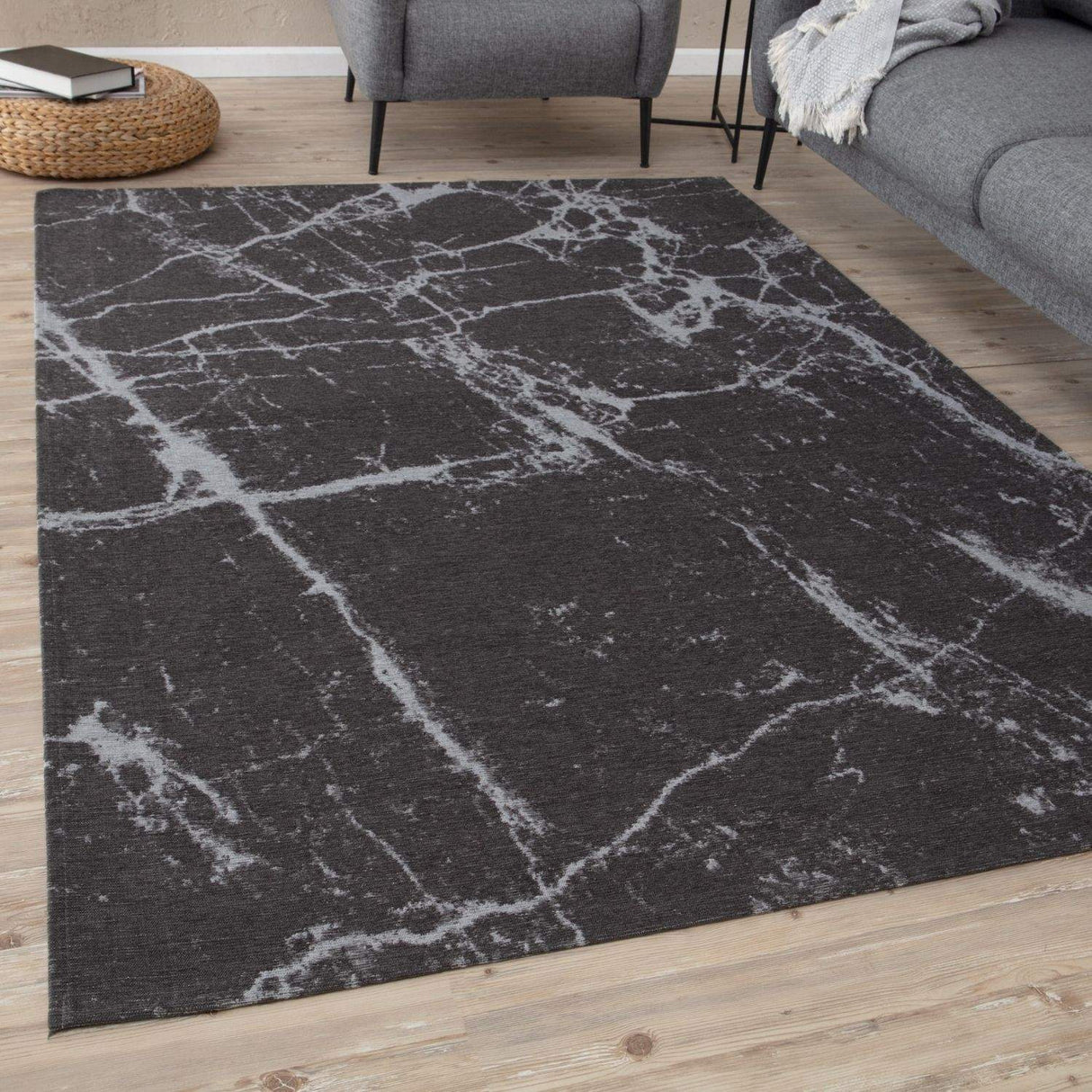 The Rugs Washable Rug Carina Dark Grey 6952D