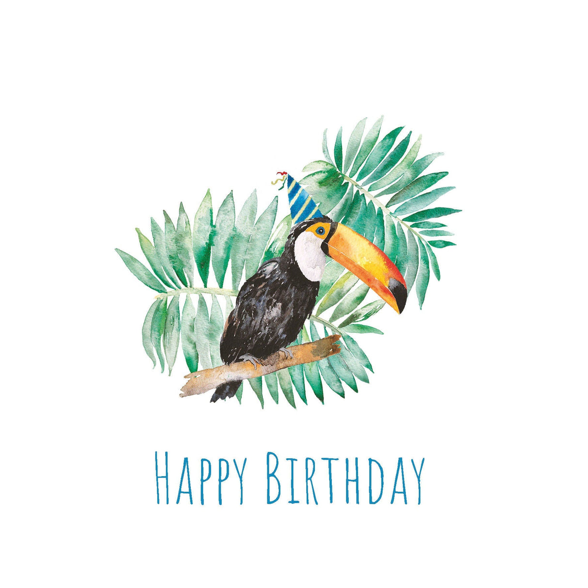 Party Toucan Hand Painted Greetings Card | Katie Hipwell Design