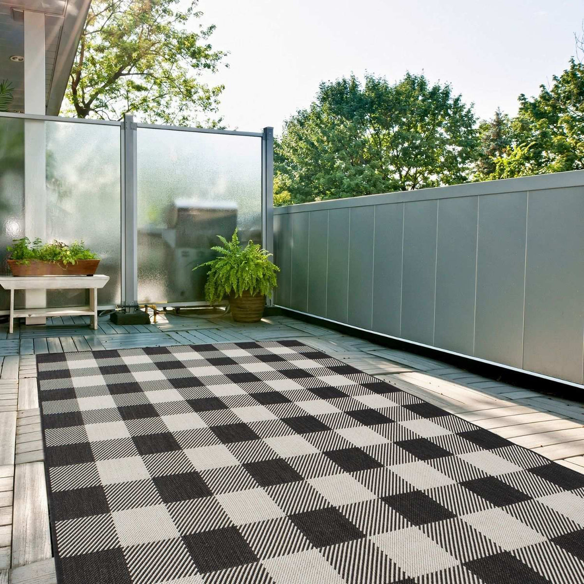 Ecology Outdoor Rug Black 700BL | Weather‑Resistant Patio Rug