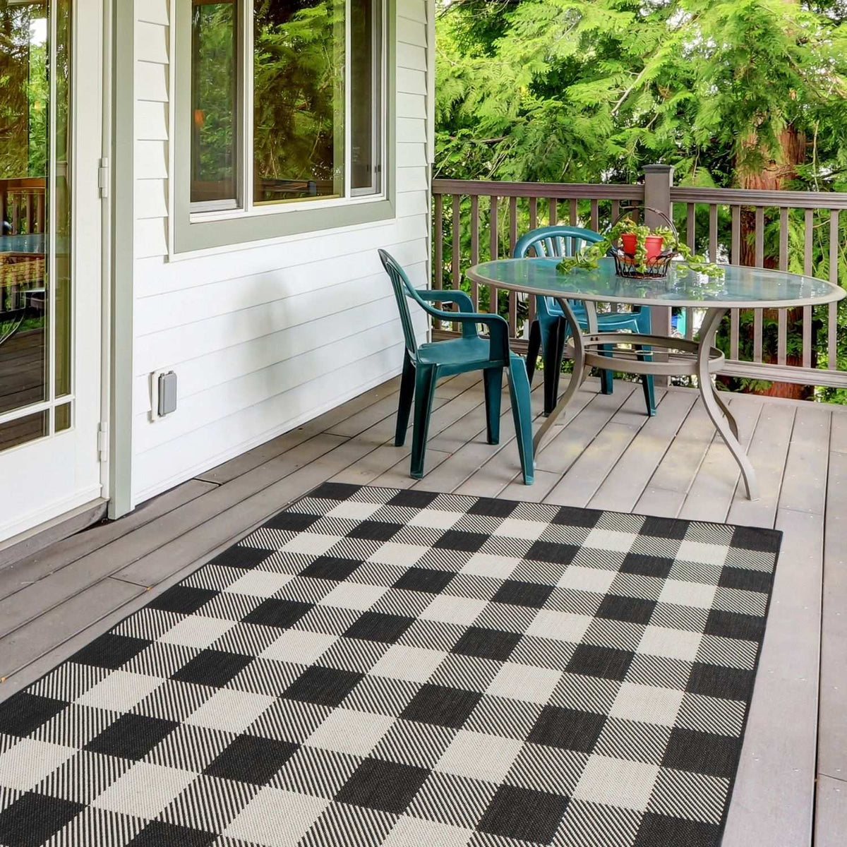 Ecology Outdoor Rug Black 700BL | Weather‑Resistant Patio Rug