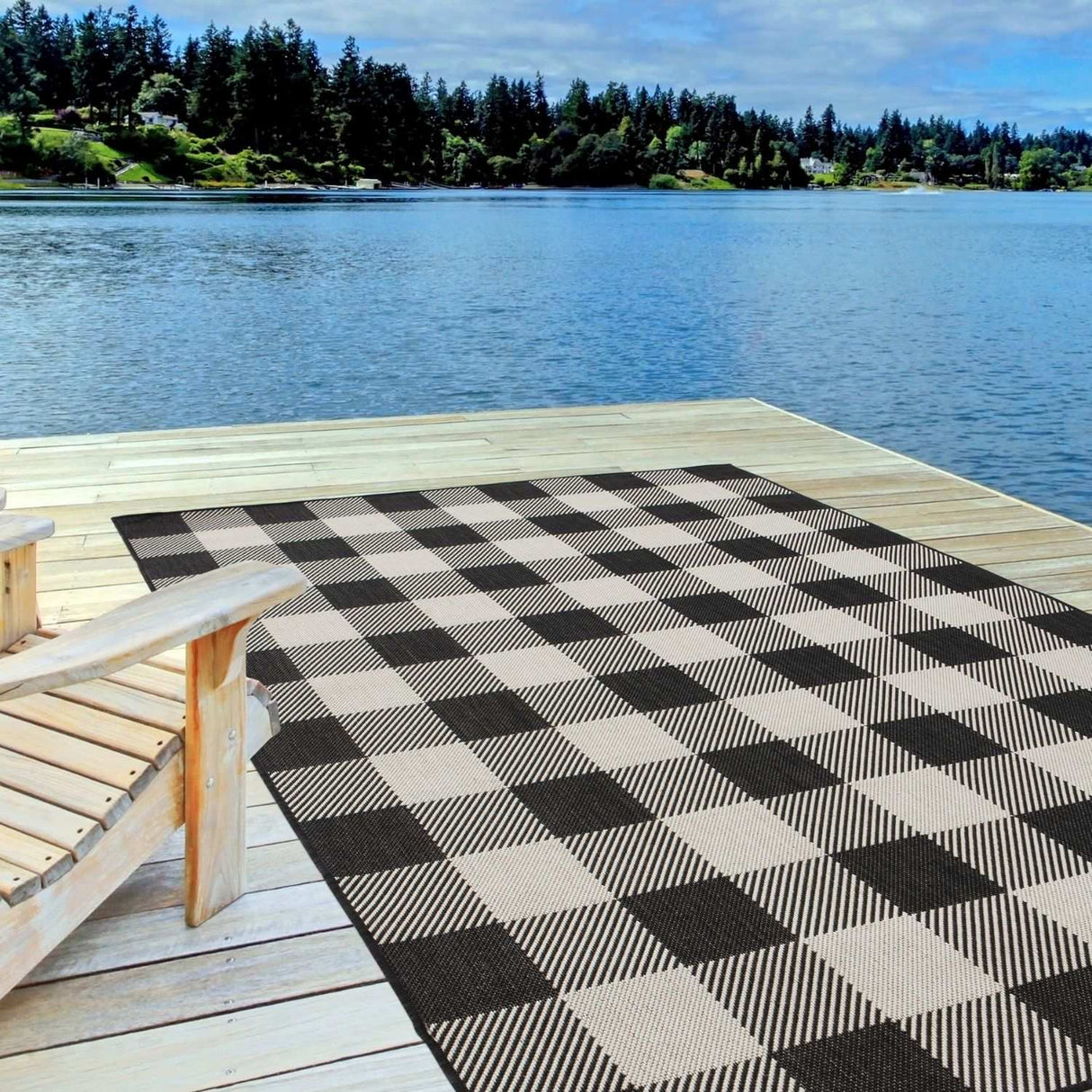 Ecology Outdoor Rug Black 700BL | Weather‑Resistant Patio Rug