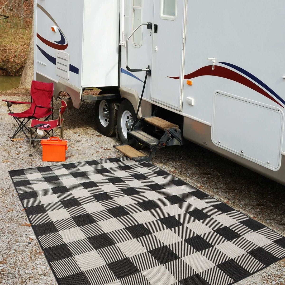 Ecology Outdoor Rug Black 700BL | Weather‑Resistant Patio Rug