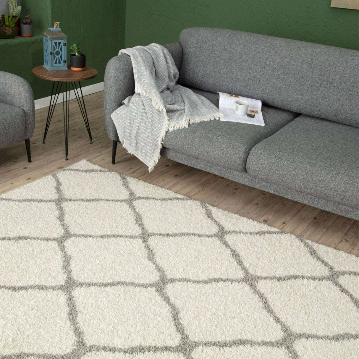 Moroccan Ivory Shaggy Rug 700 | The Rugs