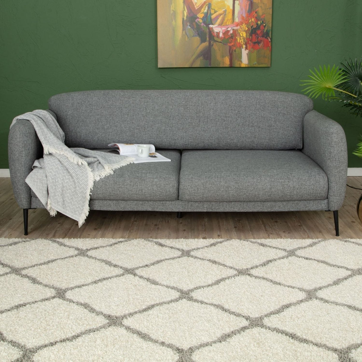 Moroccan Ivory Shaggy Rug 700 | The Rugs