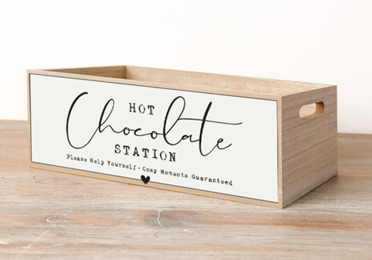 Blush & Bale Hot Chocolate Station Crate - 24cm x 14cm x 9cm