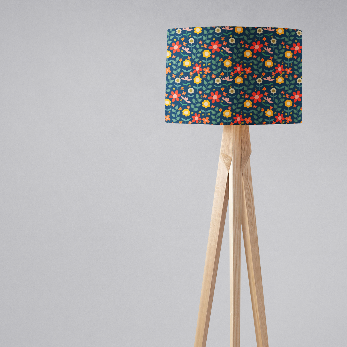 Shadowbright Navy Blue Floral Ceiling or Table Lampshade