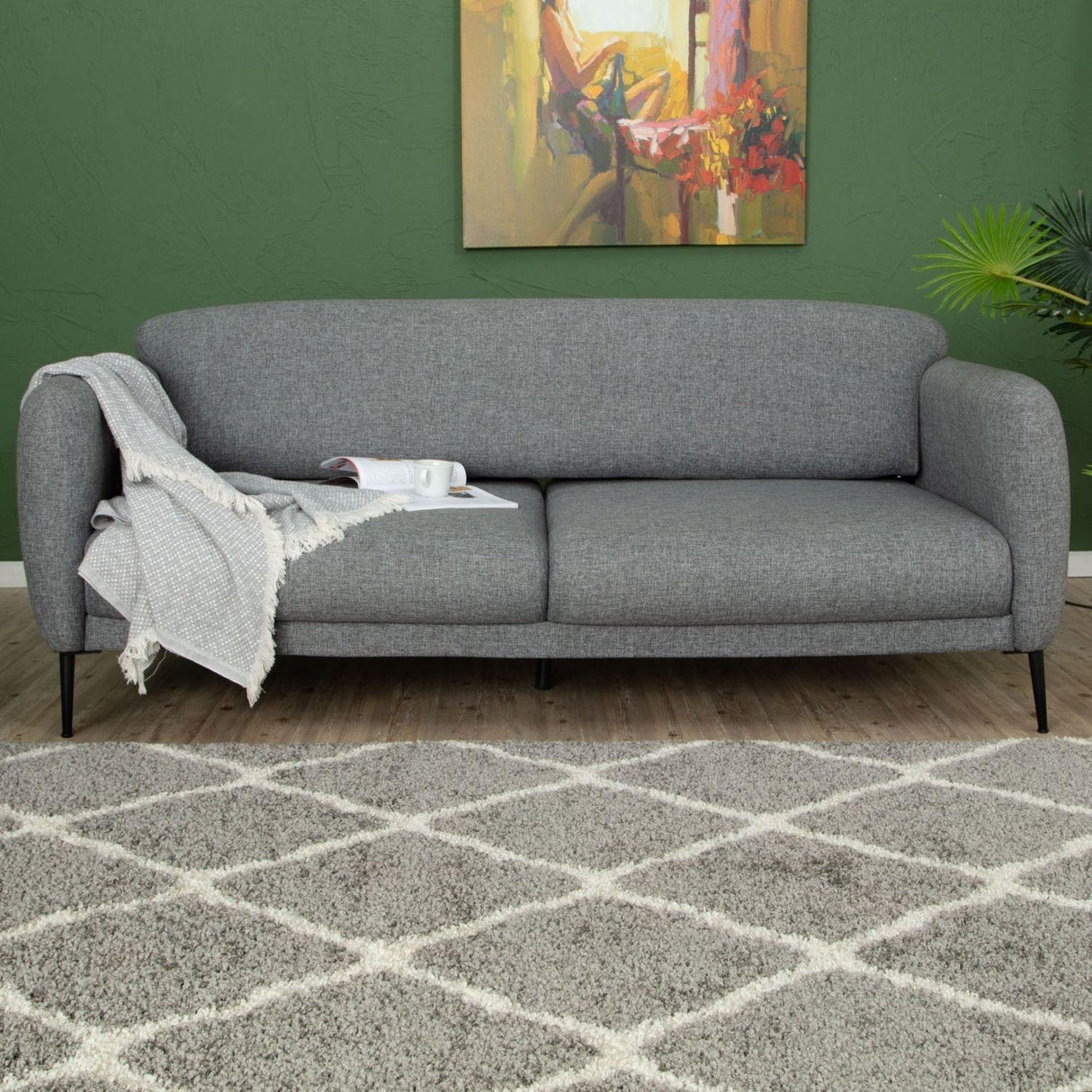 Moroccan Grey Shaggy Rug by The Rugs | 710