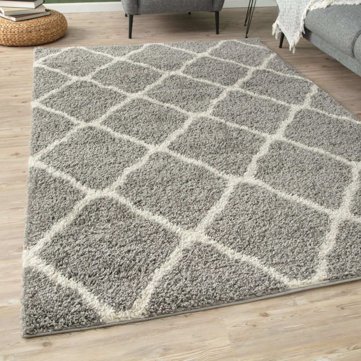 Moroccan Grey Shaggy Rug by The Rugs | 710