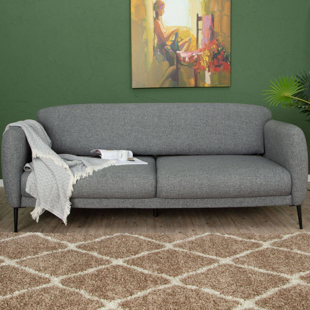 Moroccan Beige Shaggy Rug 720 by The Rugs