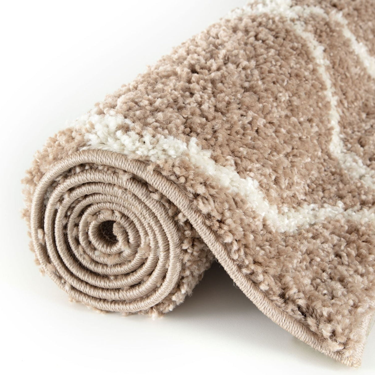 Moroccan Beige Shaggy Rug 720 by The Rugs