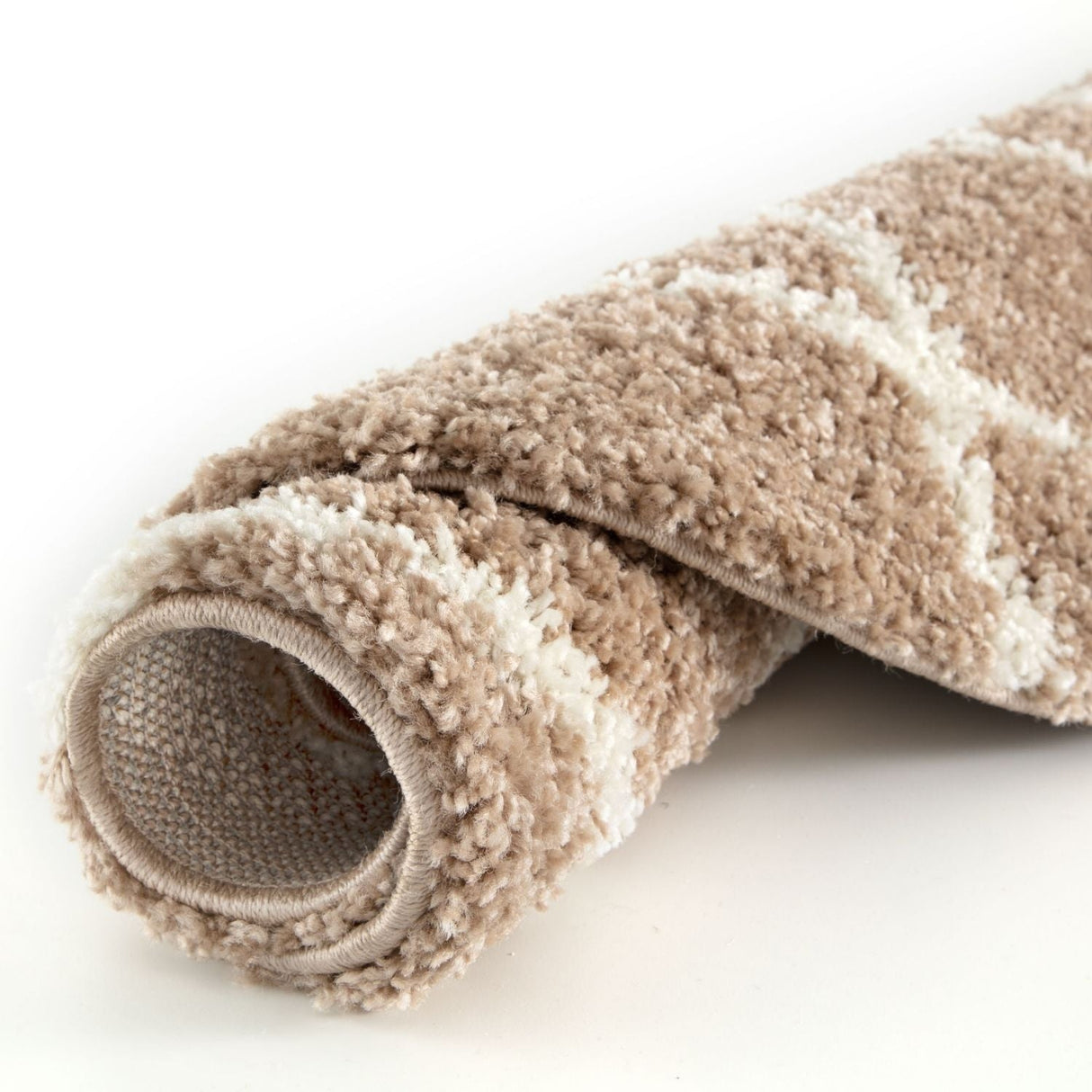 Moroccan Beige Shaggy Rug 720 by The Rugs