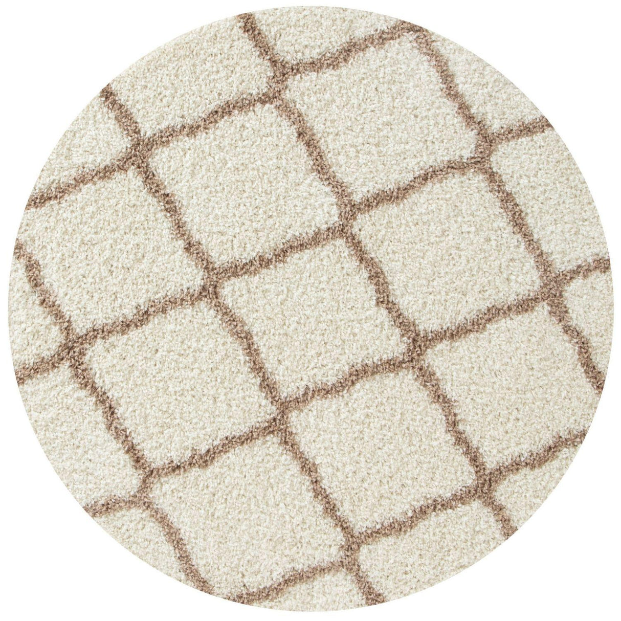 Moroccan Ivory Shaggy Rug 730 by The Rugs