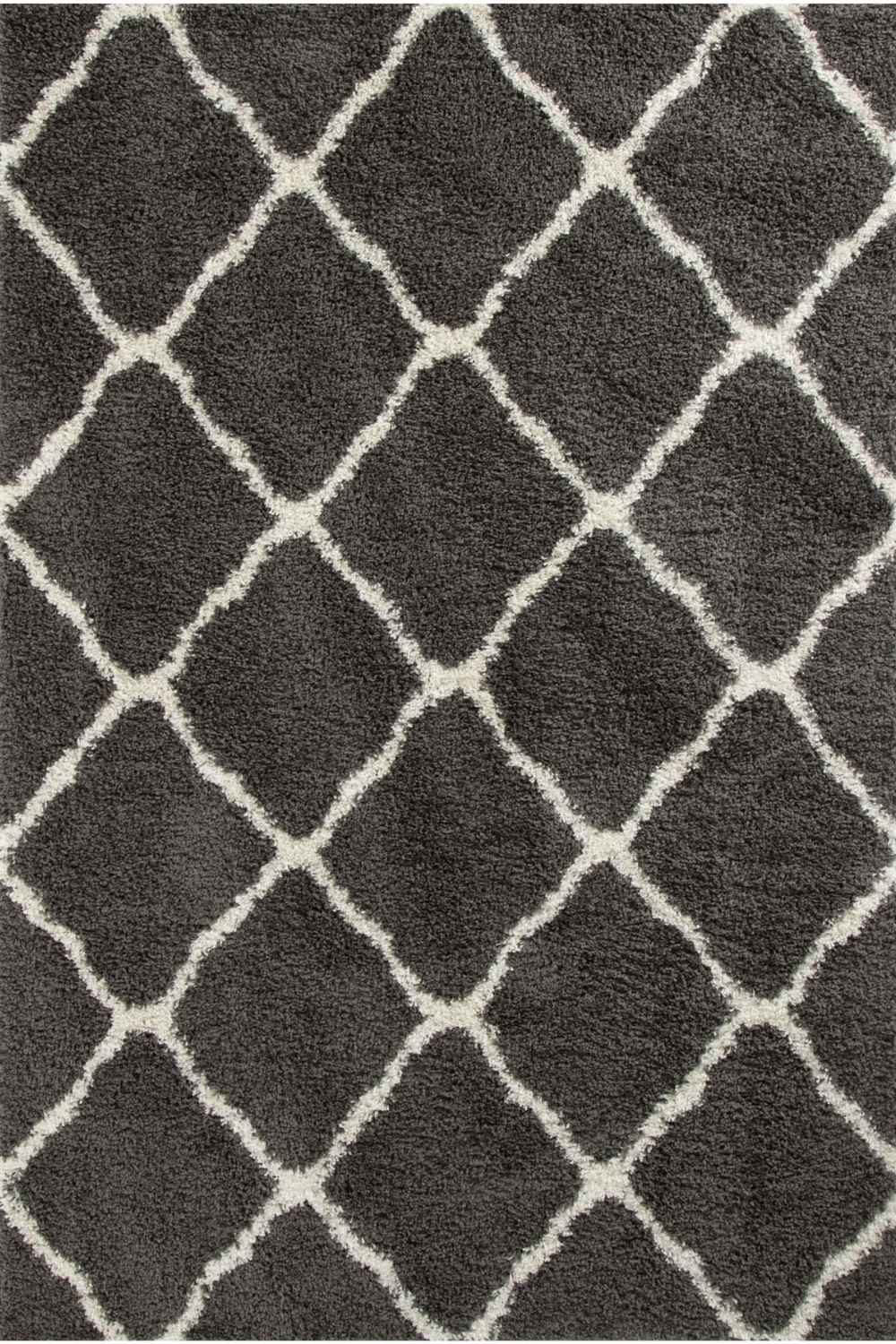 The Rugs Moroccan Dark Grey Shaggy Rug 740