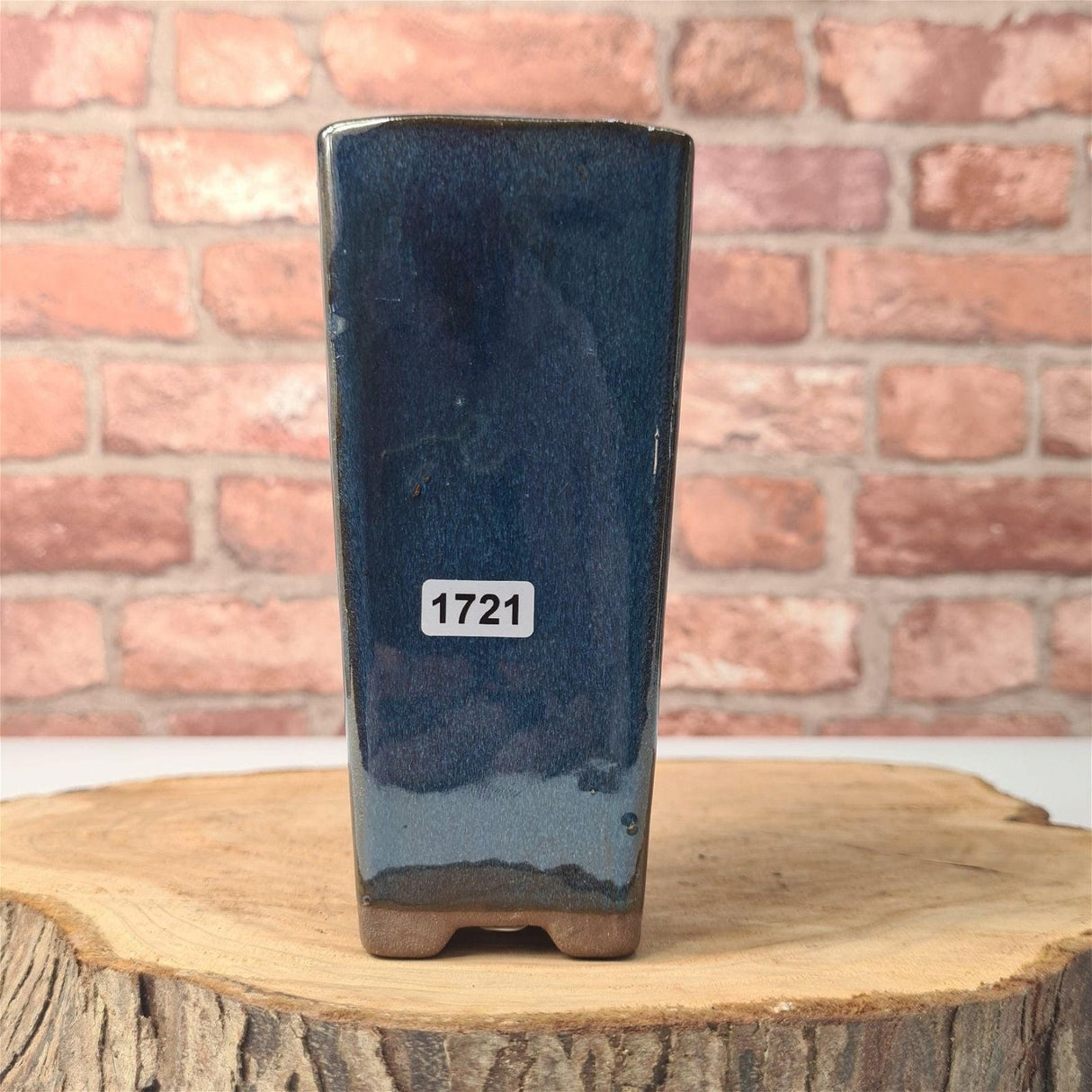 Yorkshire Bonsai Blue Glazed Cascade Bonsai Pot Ceramic - 7cm