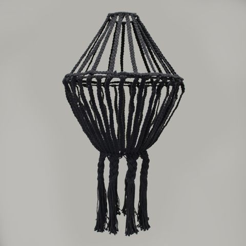 HatiNest Macrame Large Drop Chandelier - Black