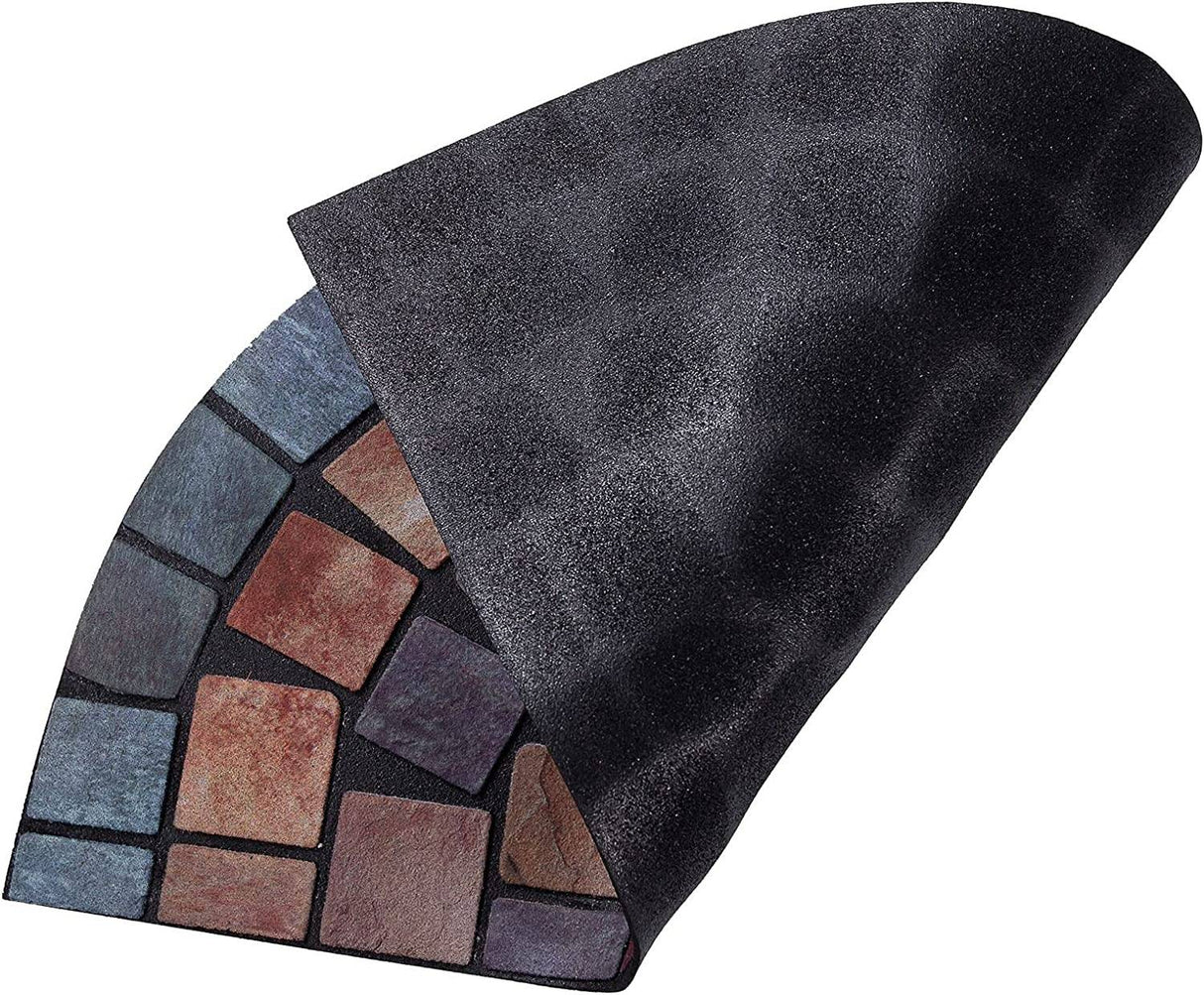 Nicoman Halfmoon Tile Barrier Doormat - Blue Edge