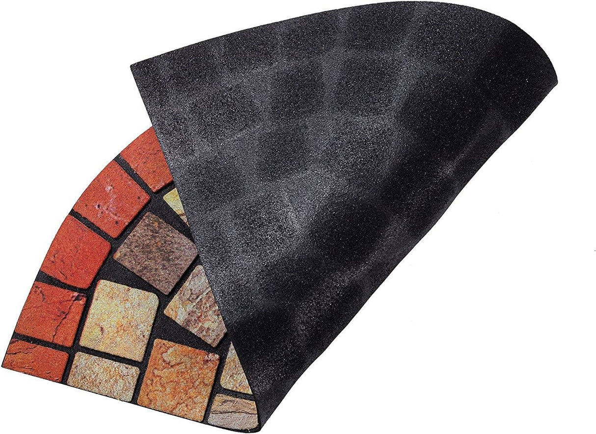 Nicoman Halfmoon Tile Barrier Doormat - Red Edge