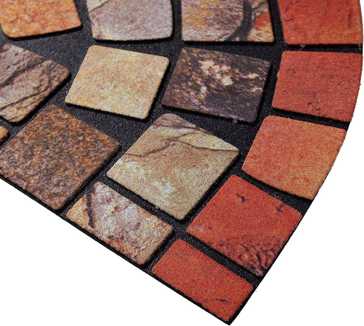 Nicoman Halfmoon Tile Barrier Doormat - Red Edge