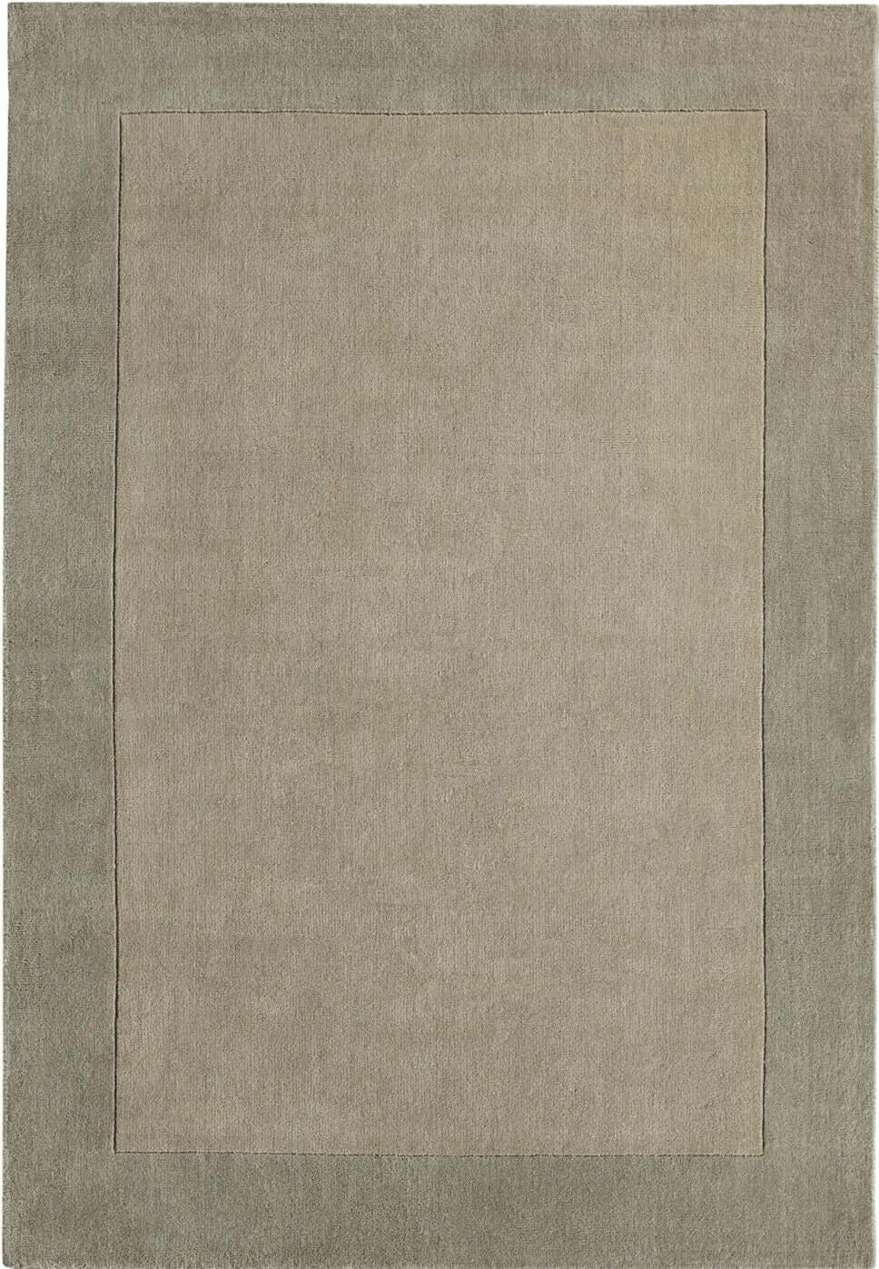 Bordered Taupe Wool Rug | The Rugs