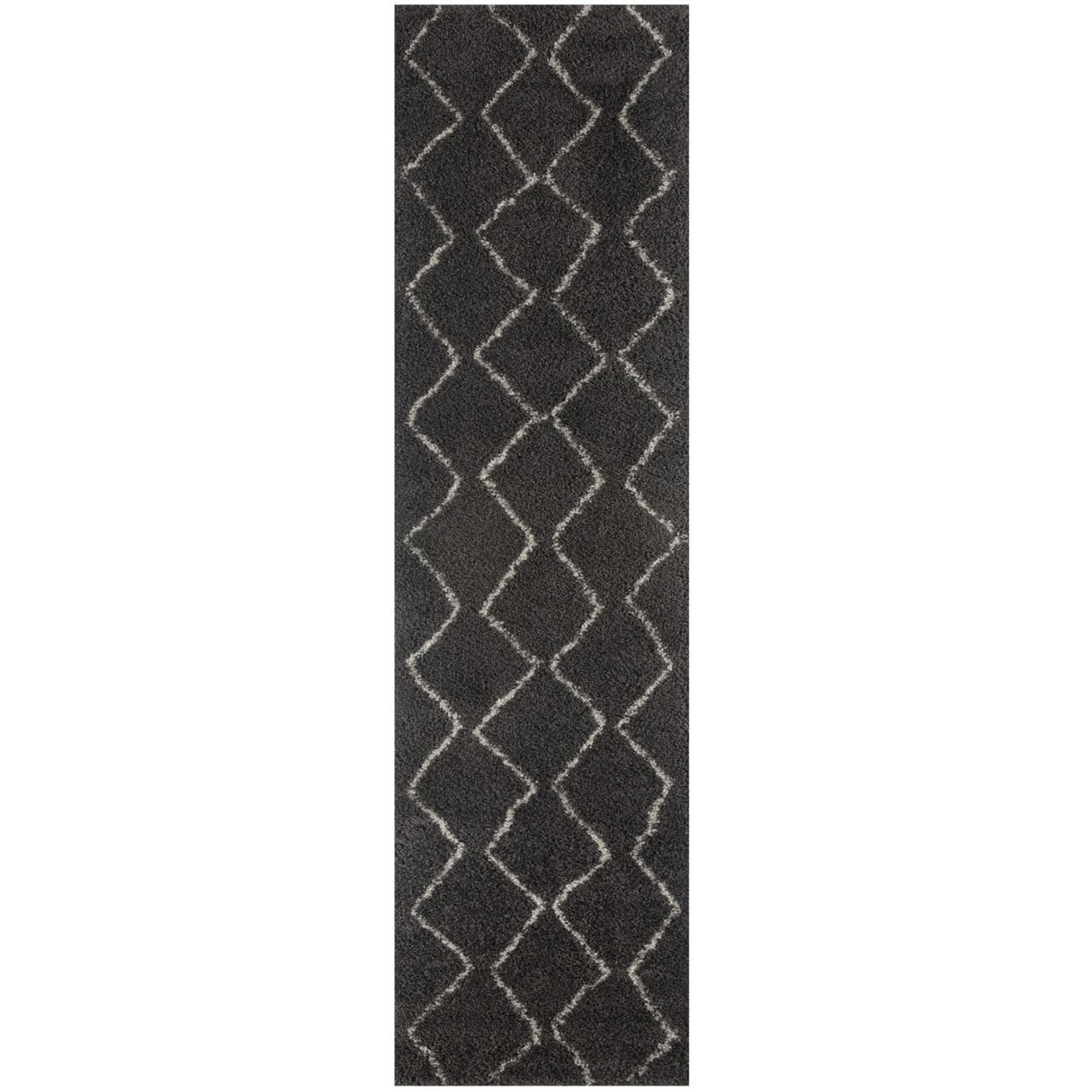 Moroccan Dark Grey Shaggy Rug 840 by The Rugs