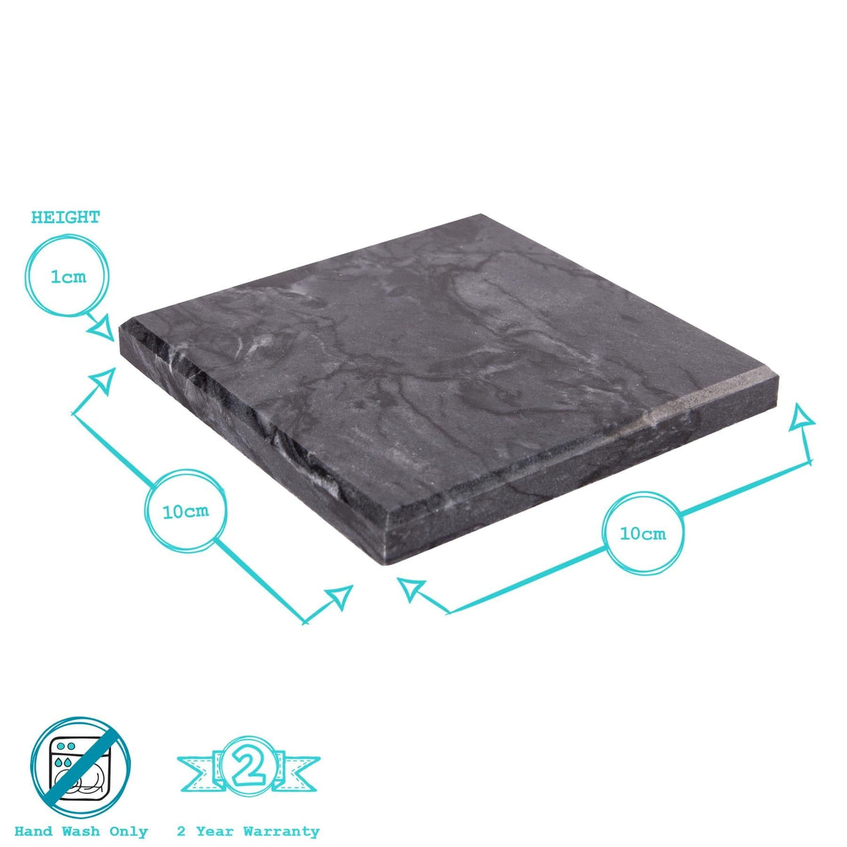 Rinkit Square Marble Coasters - Pack of 6