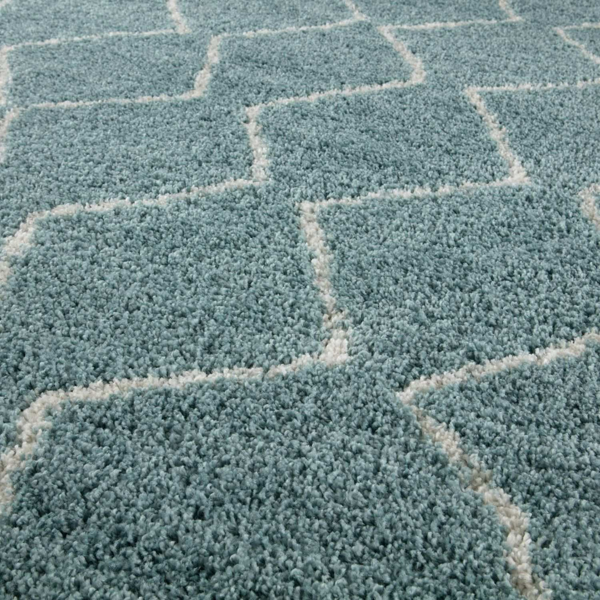 Moroccan Duck Egg Blue Shaggy Rug 850