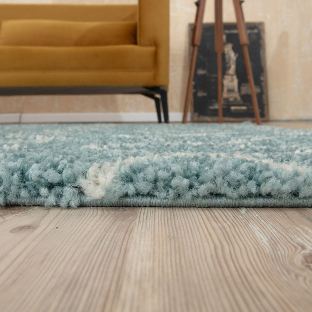 Moroccan Duck Egg Blue Shaggy Rug 850