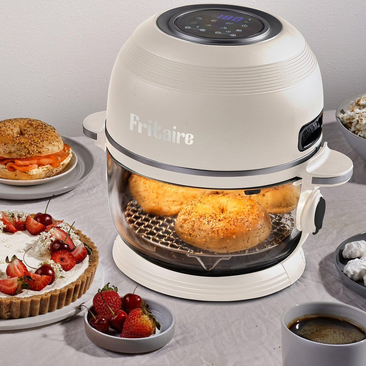 Fritaire Self-Cleaning Glass Bowl Air Fryer - ORANGE